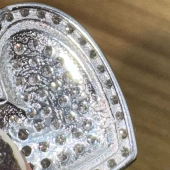 18k Pave Heart Necklace - Picture 9 of 11